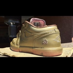 Gold Custom Air Jordan 1 Low