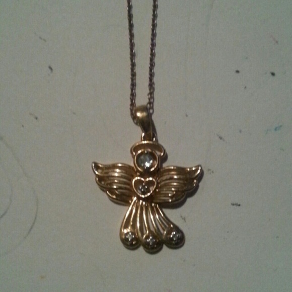 Goldtone Angel charm, on chain - Picture 1 of 1