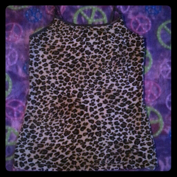 Animal print spaghetti strap tank top
