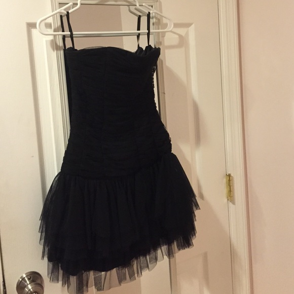 Black Strapless Tutu Dress