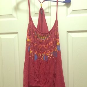 Flowy red top