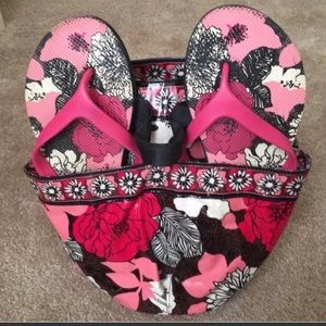 Vera Bradley laundry basket, caddy and blanket