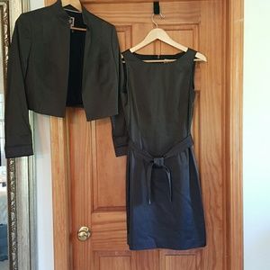 2 piece black, dash stripe dress