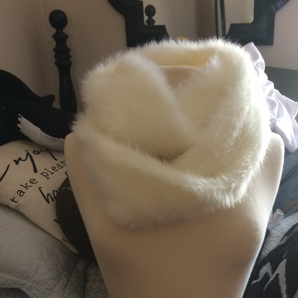 White Fur Scarf