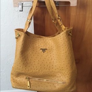 Mustard colored designer handbag large purse
