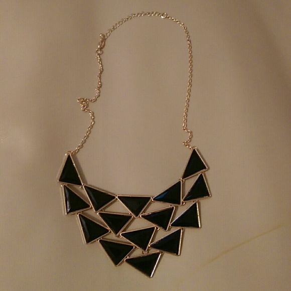 Black/Gold Triangle Bib Necklace