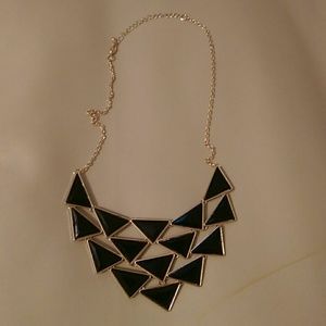 Black/Gold Triangle Bib Necklace