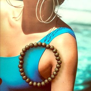 Brown Metallic Bead Bracelet