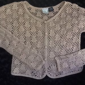 Mocha Crochet Cardigan