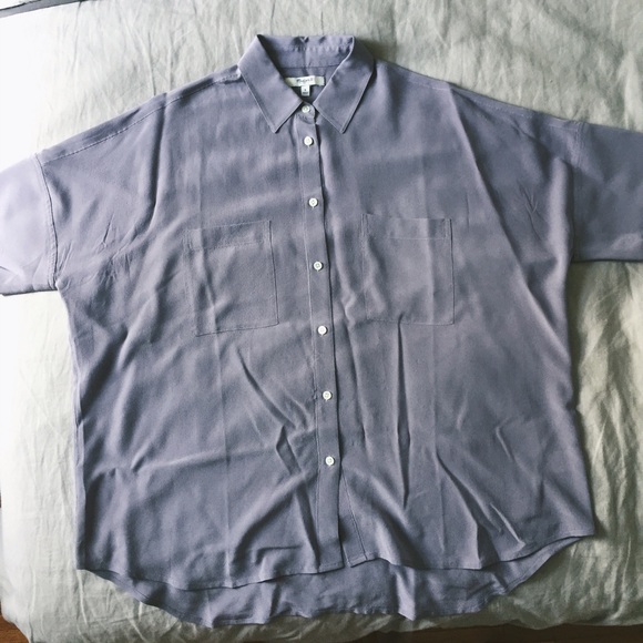 Madewell Silk Courier Shirt in Lilac