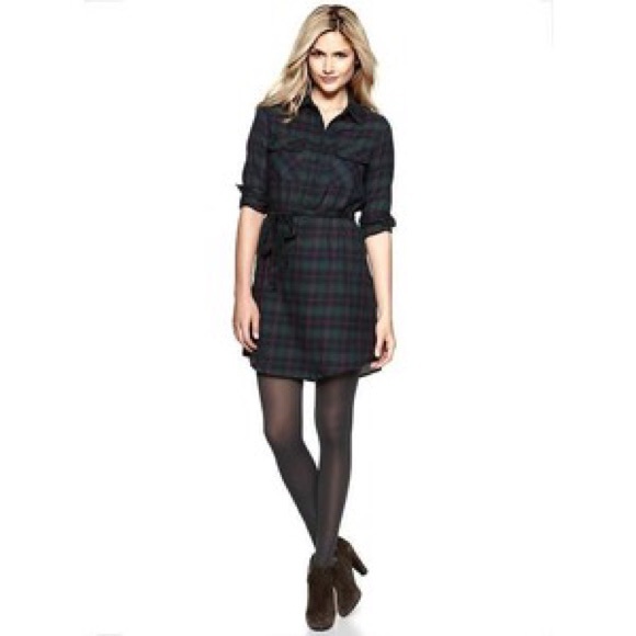 Gap Plaid Flannel Shirtdress XS