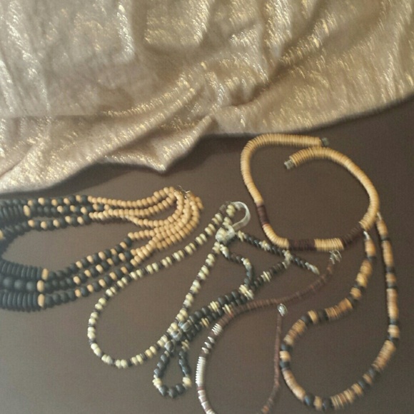 Wood bead necklaces