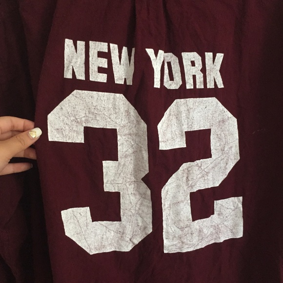 Brandy Melville maroon flannel New York 32 - Picture 3 of 3