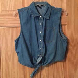 Forever 21 Denim Crop Top
