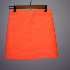 Neon pink pencil skirt