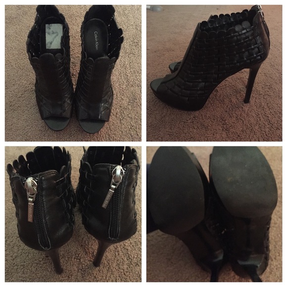 Calvin Klein peep toe booties