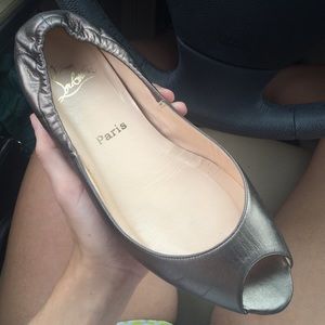 Christian Louboutin peep toe ballet flats