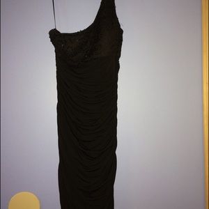 Black, one shoulder, sequined top bodycon dress