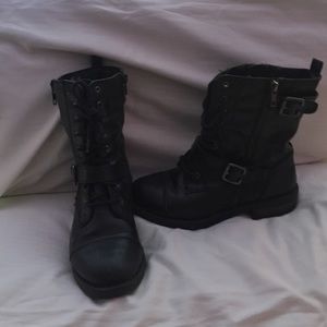 Black combat boots