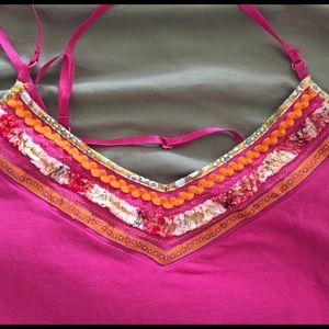 Free people hot pink strappy top