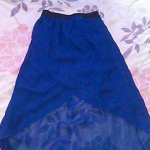 Navy blue half up half down skirt