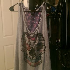 Hi-Lo Floral Skull Tank