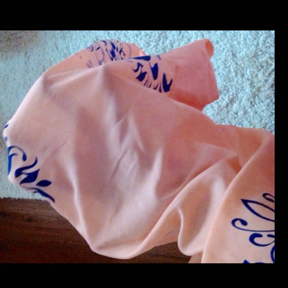 SOLD ON MERC Peach and Navy Sleeveless Shift Dress - Picture 3 of 4