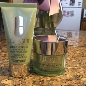 Clinique superdefense + super rescue moisturizers