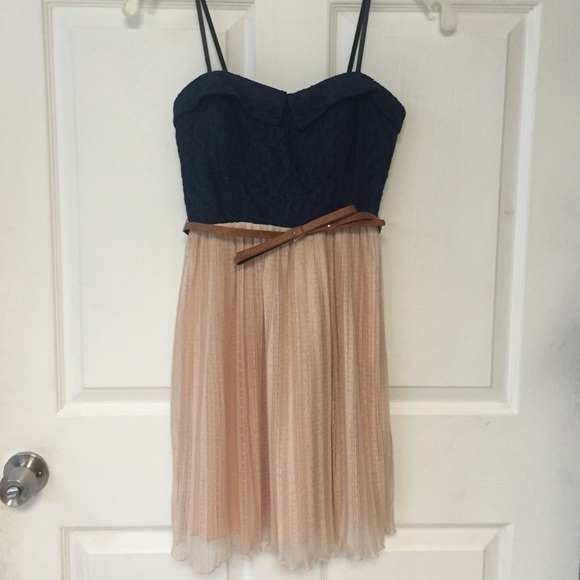 Blue and beige dress