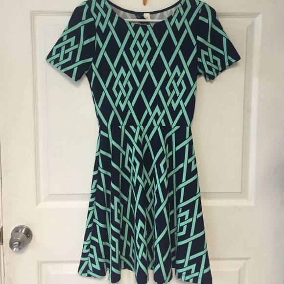 Navy and mint dress