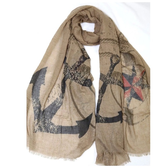 ‼️ LAST ONE Changes In Latitude Anchor Scarf B199 - Picture 2 of 4