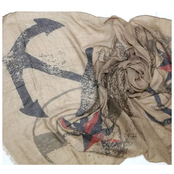 ‼️ LAST ONE Changes In Latitude Anchor Scarf B199 - Picture 4 of 4