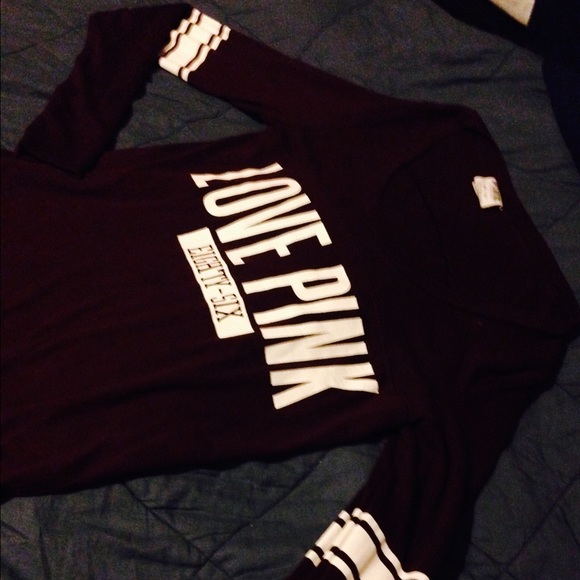 Pink football long sleeve tee