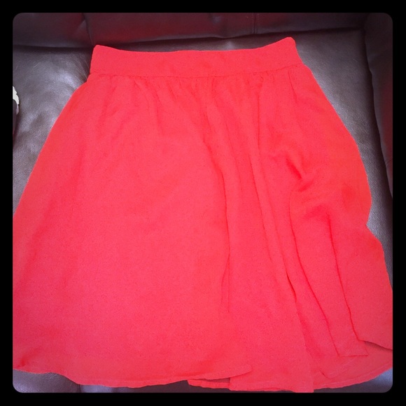 Red flowing skirt