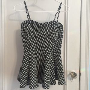 Free People Polka-dot Peplum Top