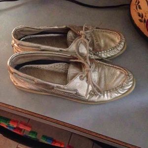 Metallic Gold Sperry Topsiders