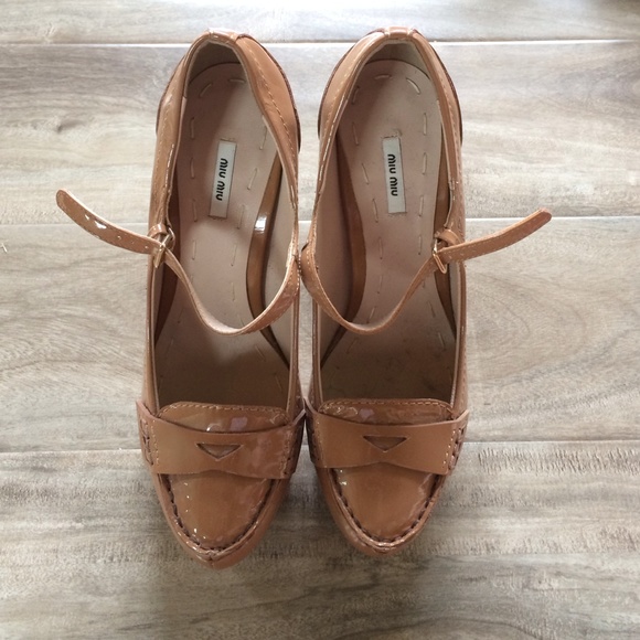 Miu Miu Patent Mary Jane Platform Pumps