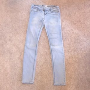 Light blue skinny jeans!