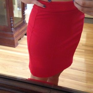 Red bodycon skirt