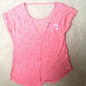 Pink lace top