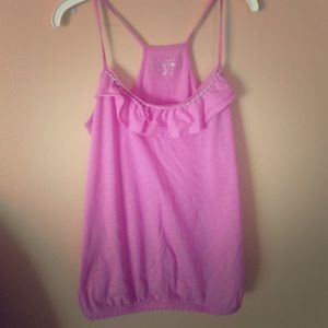Pink Racerback Tank w/ Ruffles