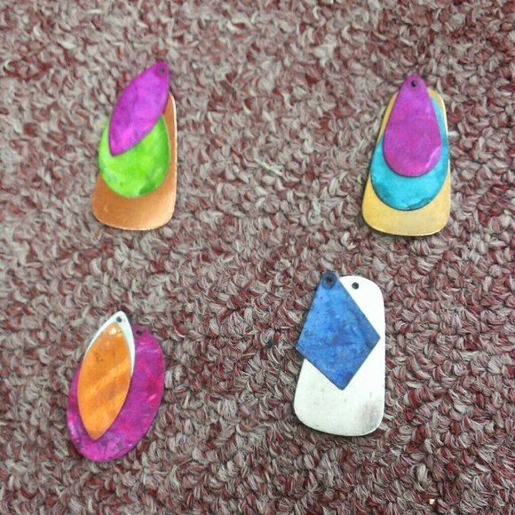Colorful dangle metal earrings $10 each