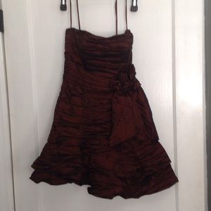 Short brown cocktail dress