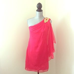 Off the shoulder pink dress