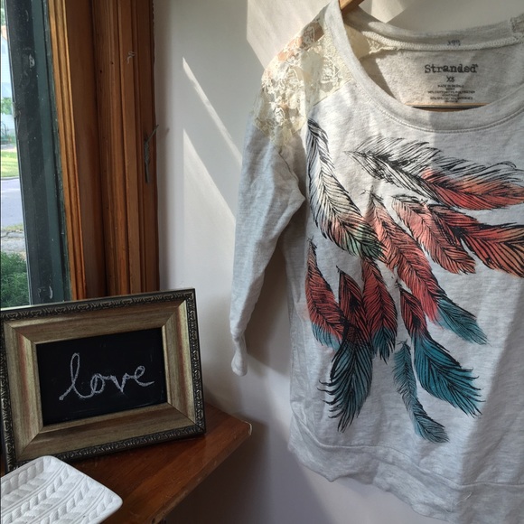 Ivory Lace/Feather Sweater -Stranded- - Picture 2 of 3