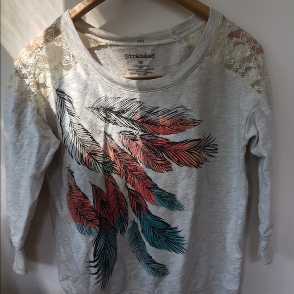 Ivory Lace/Feather Sweater -Stranded- - Picture 3 of 3