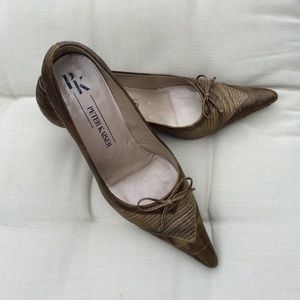 Peter Kaiser Olive Green Pointy Toe Mid Heel Sz 10