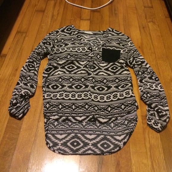 Long sleeve button up aztec print! Small!