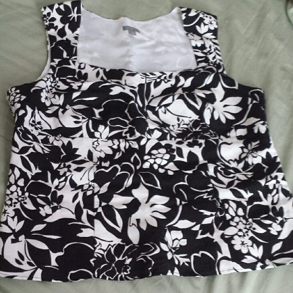 Black, white Ann Taylor blouse, tank.