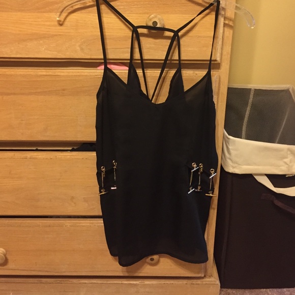 Sheer blouse with opens